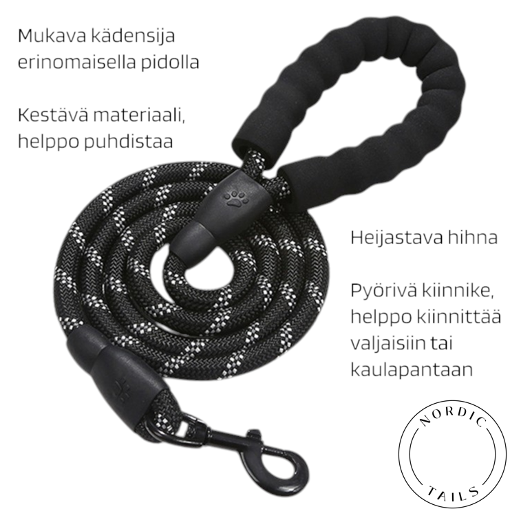 Nylon talutushihna, musta